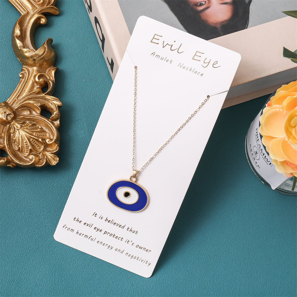 14K Gold Plated Evil Eye Protection Pendant - Mystical Amulet Necklace