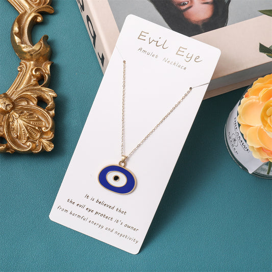 14K Gold Plated Evil Eye Protection Pendant - Mystical Amulet Necklace